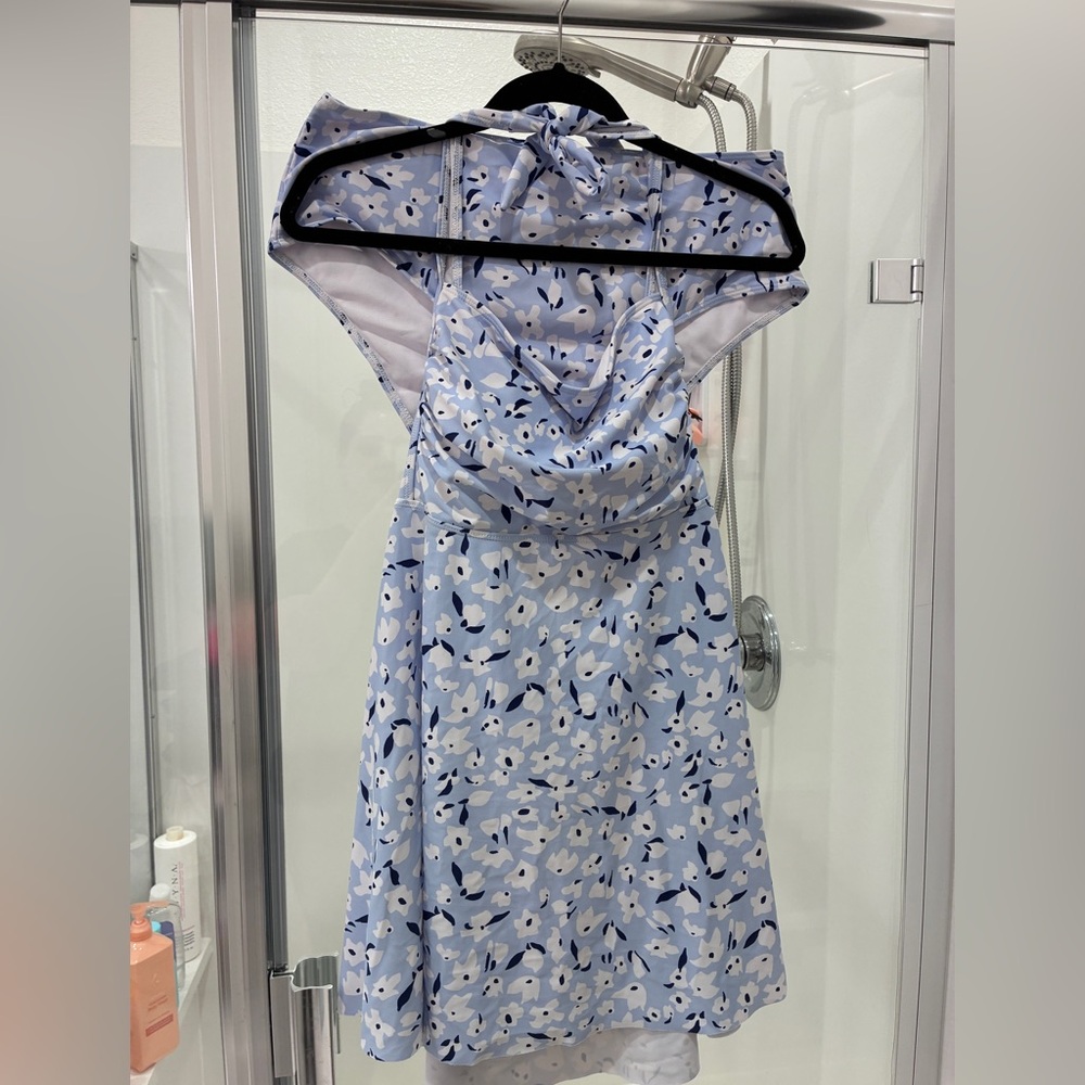 Floral Blue Swim Dress